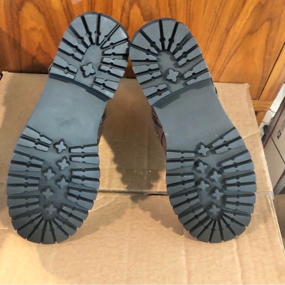 SO Women's Broccoli Lace Up/Zipper Combat Boots Brown Cognac Size 9.5 - Picture 3 of 6